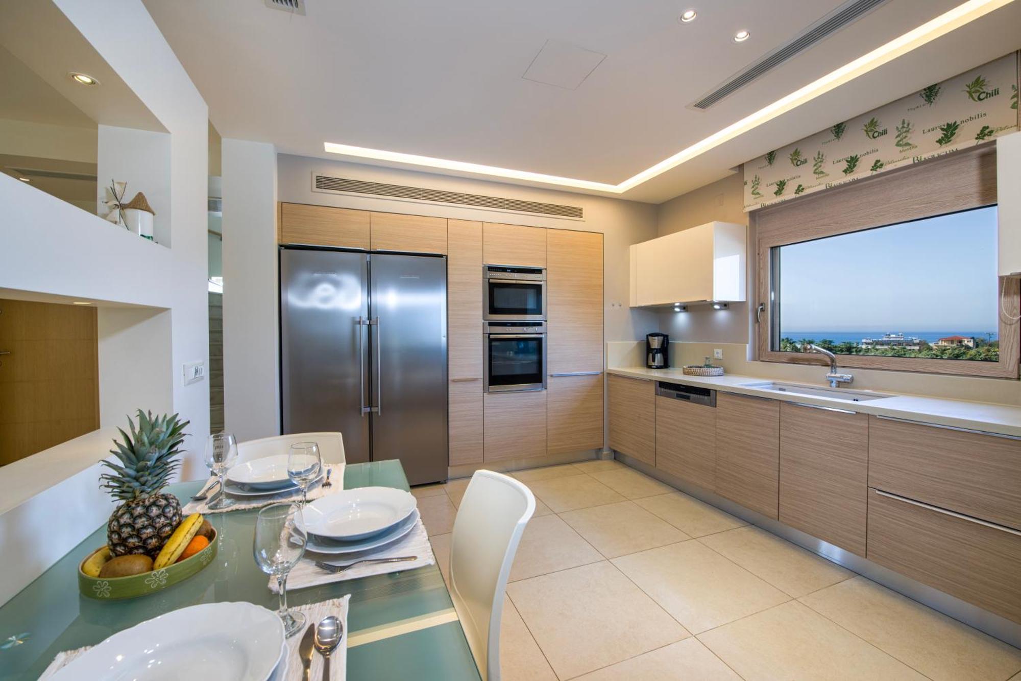 Four Seasons Private Villa - Seaview - Big Heated Pool - Gym - Sport Activities Gouves Exterior photo