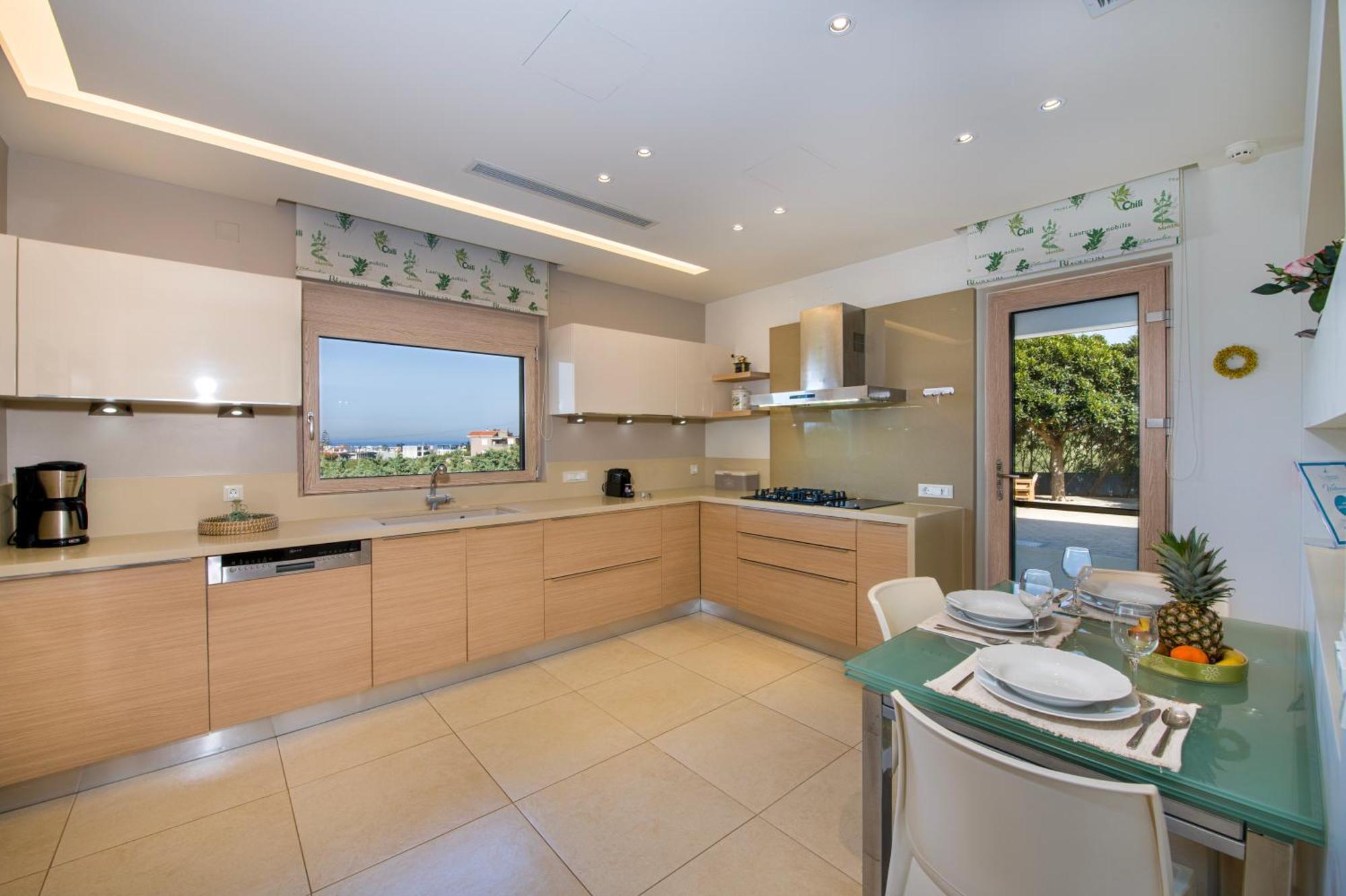 Four Seasons Private Villa - Seaview - Big Heated Pool - Gym - Sport Activities Gouves Exterior photo