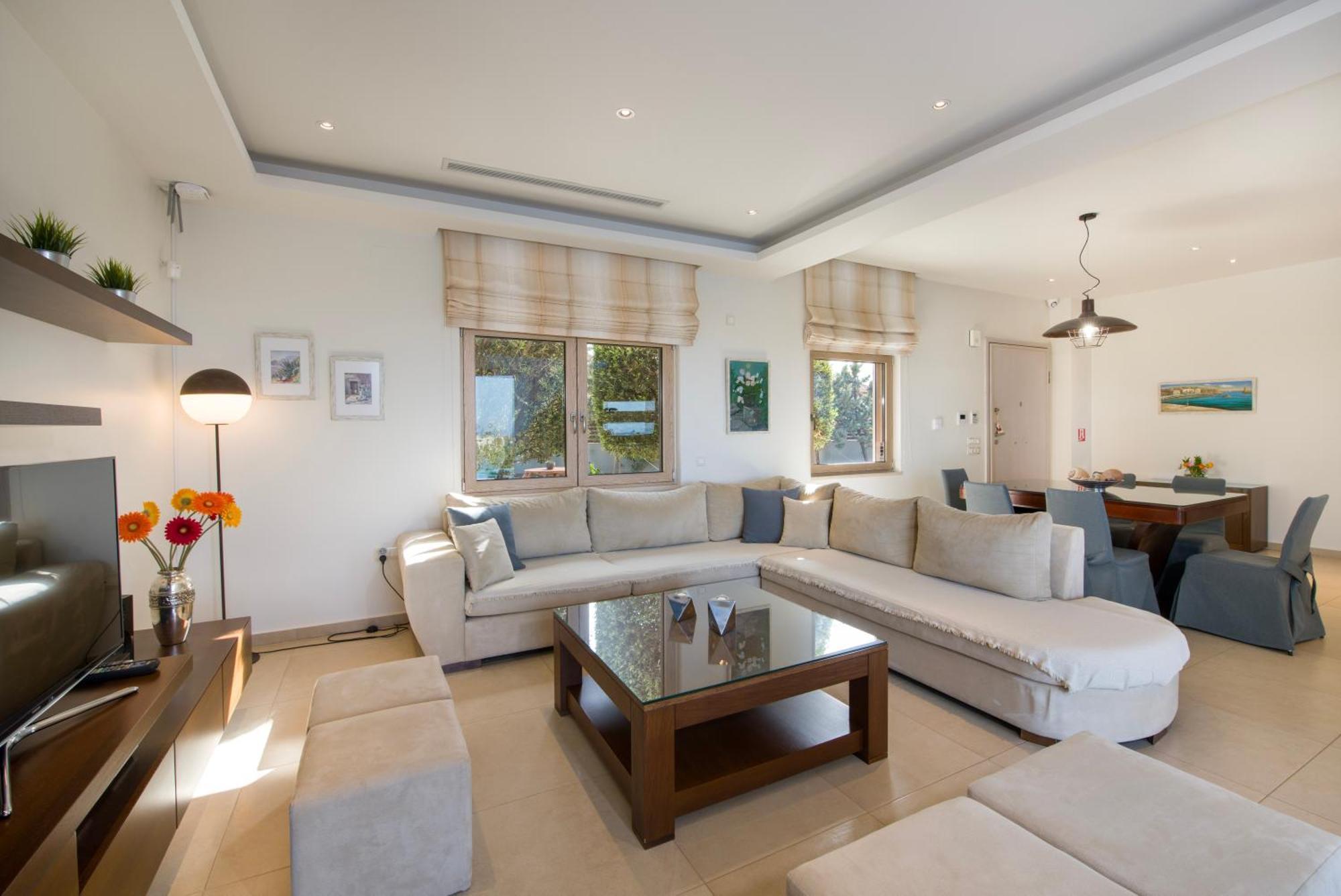 Four Seasons Private Villa - Seaview - Big Heated Pool - Gym - Sport Activities Gouves Exterior photo