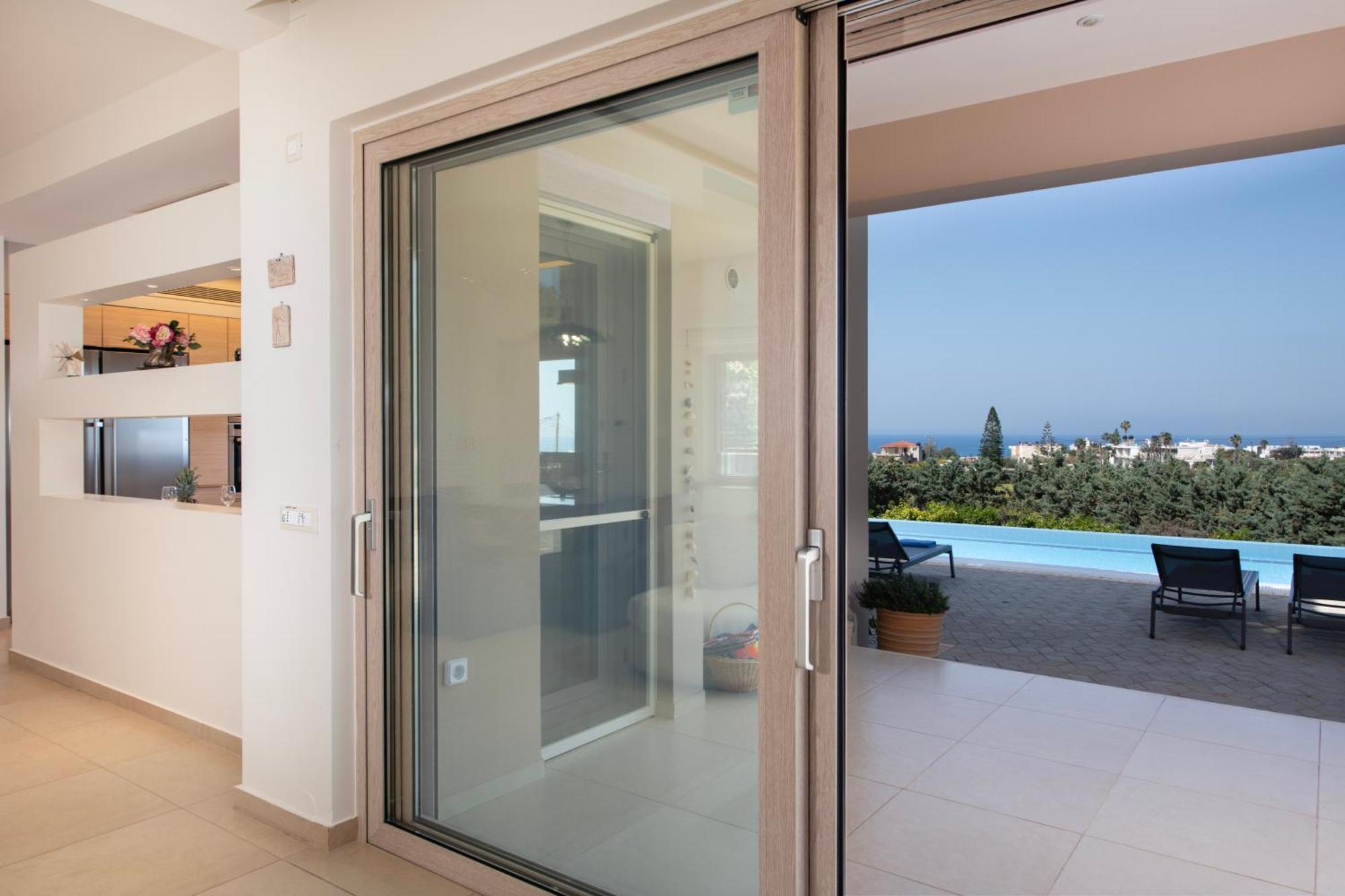 Four Seasons Private Villa - Seaview - Big Heated Pool - Gym - Sport Activities Gouves Exterior photo