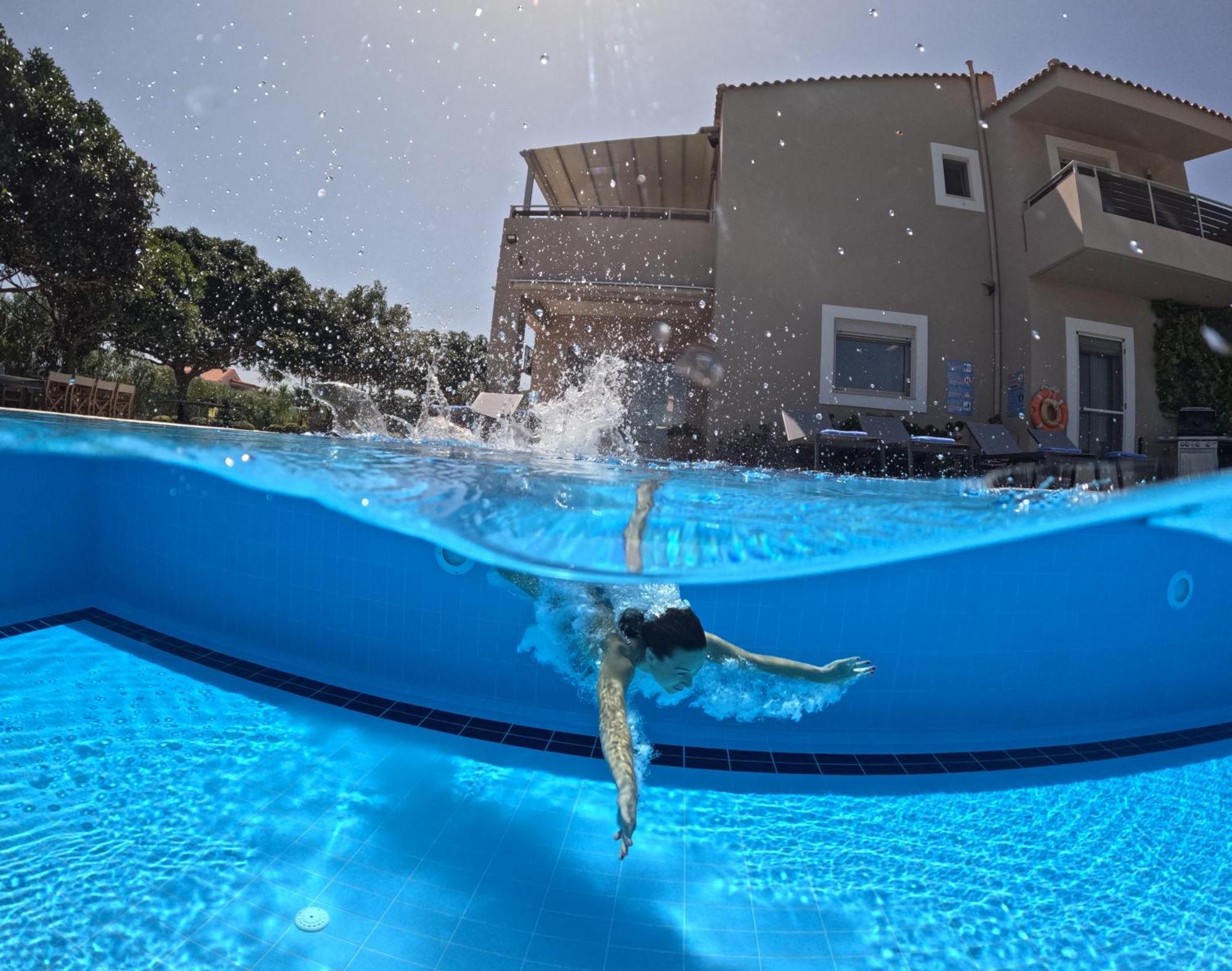 Four Seasons Private Villa - Seaview - Big Heated Pool - Gym - Sport Activities Gouves Exterior photo