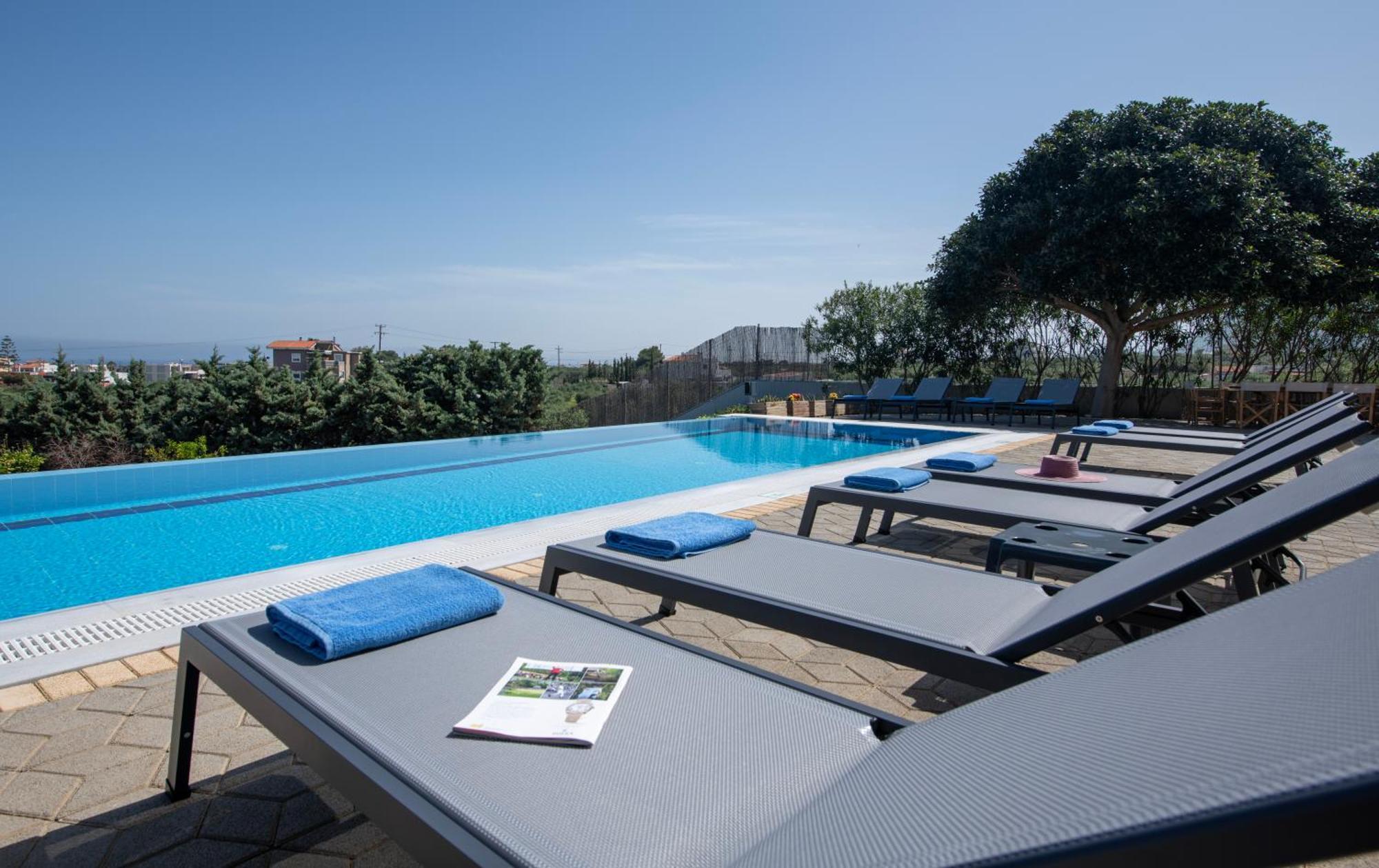 Four Seasons Private Villa - Seaview - Big Heated Pool - Gym - Sport Activities Gouves Exterior photo